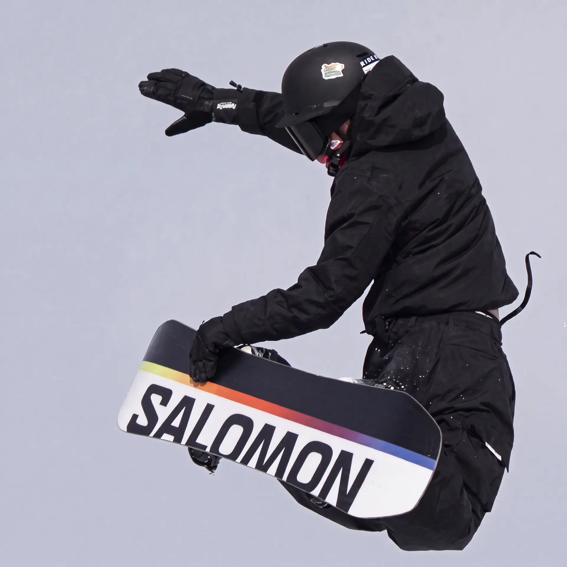 Tristan Ng mid-air on a jump line